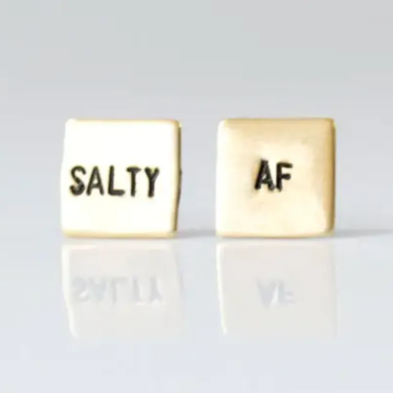 Salty Af Square Stud Earrings