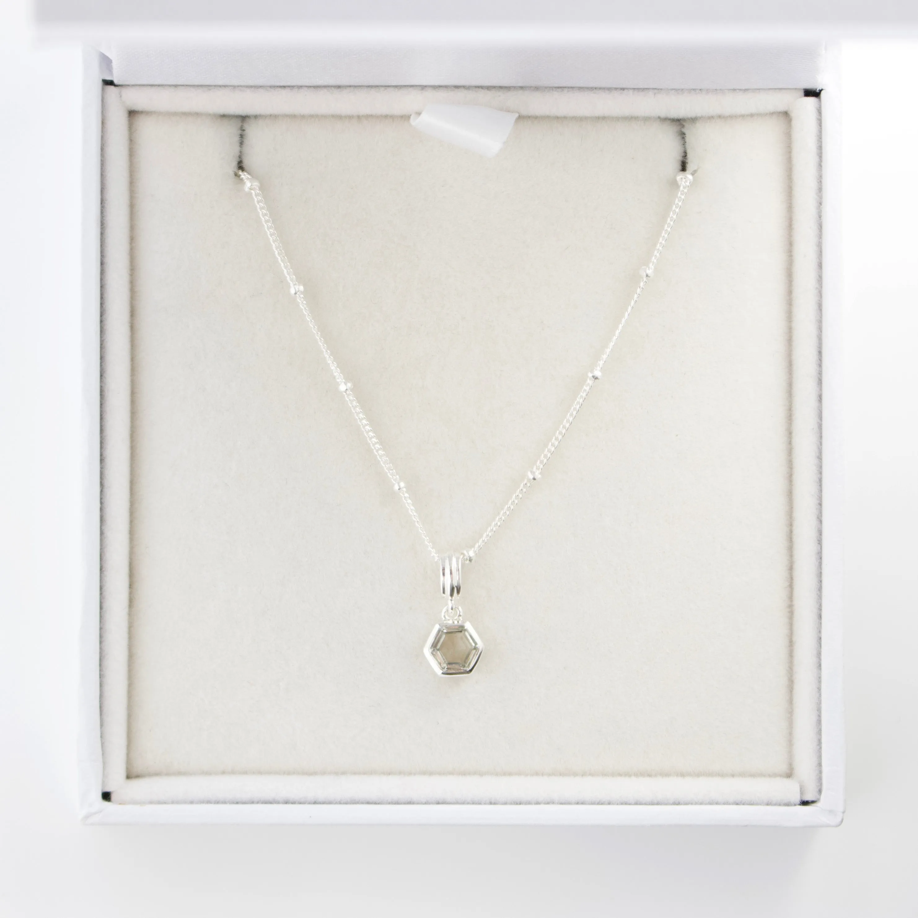 SAMPLE SALE - Green Amethyst Hexagon Necklace