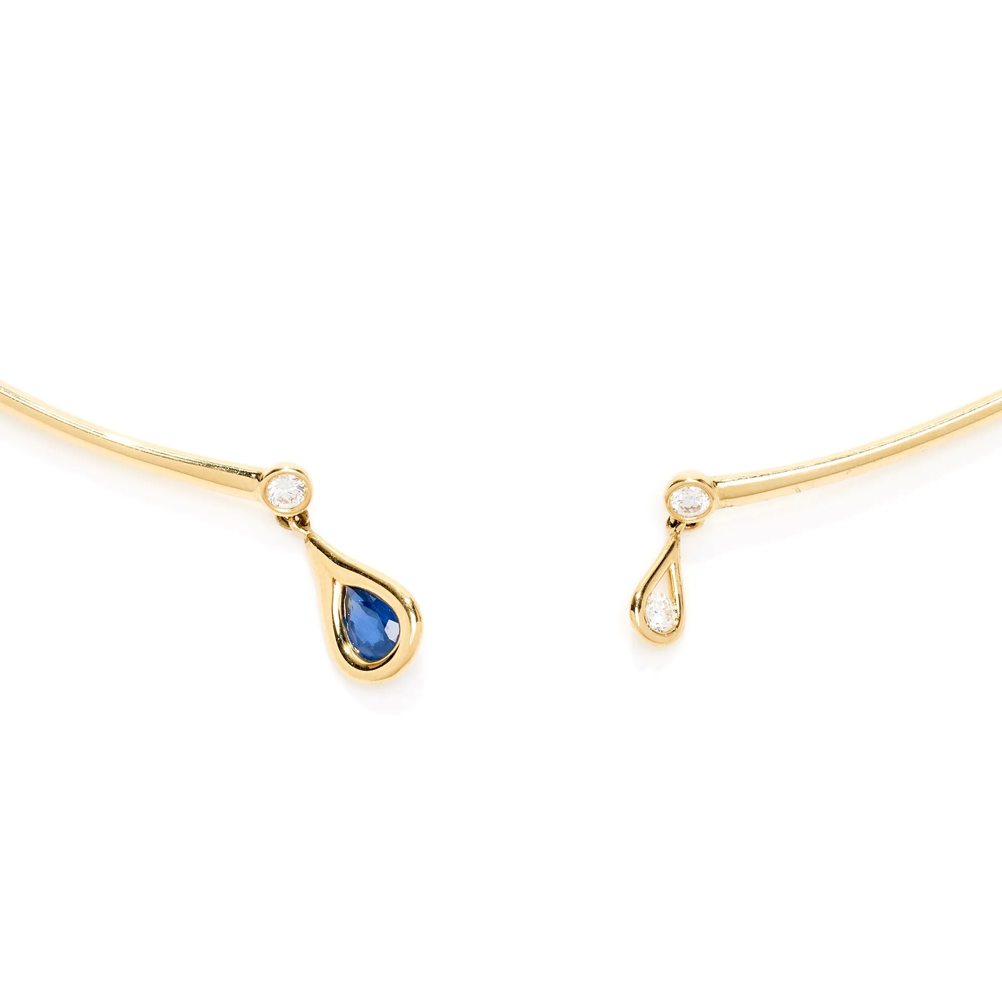 Sapphire and Diamond Open Ended Necklace