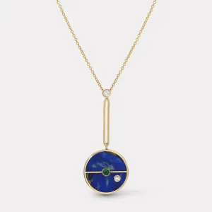 Signature Compass Pendant with Lapis and Emerald