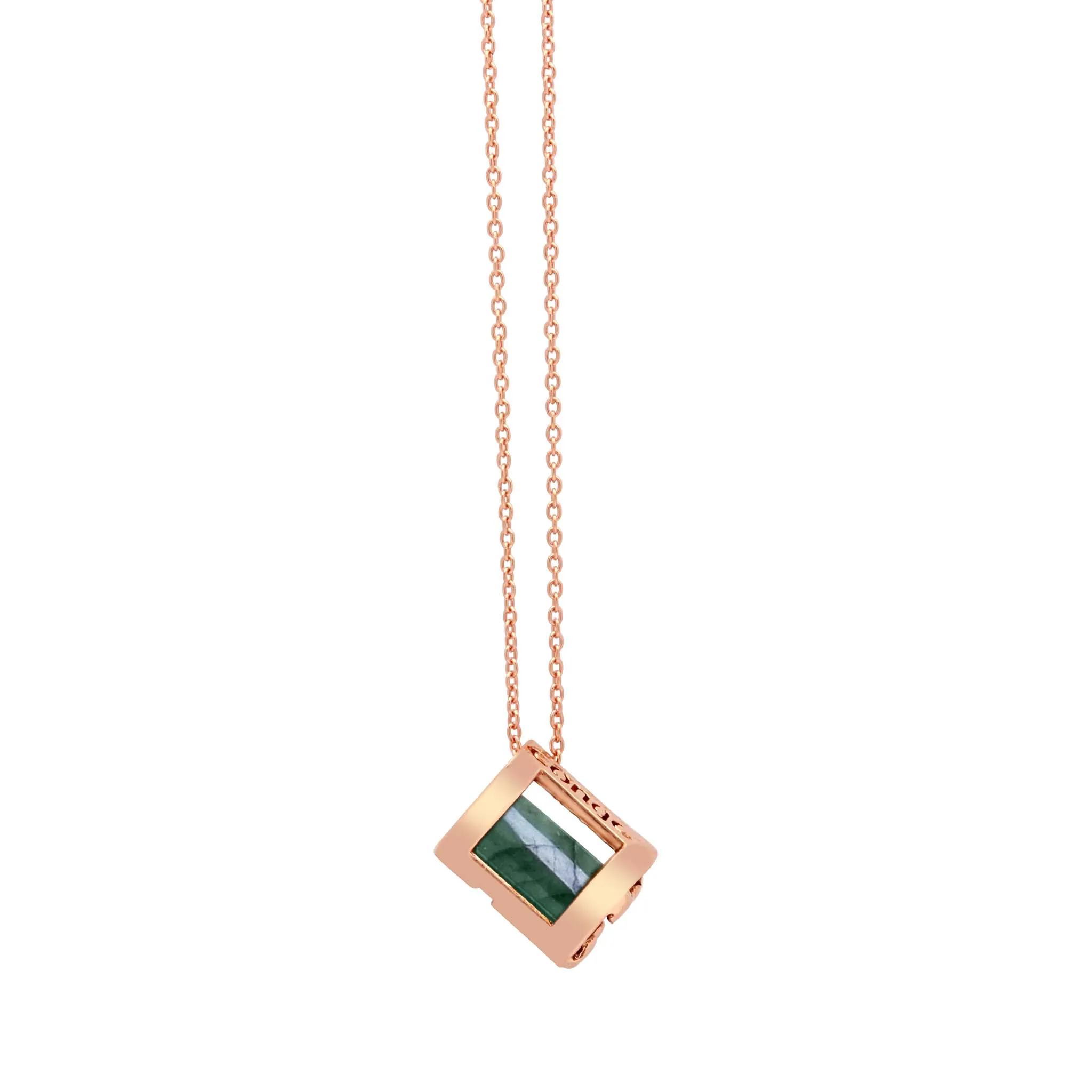 Signature Initials Necklace   Emerald