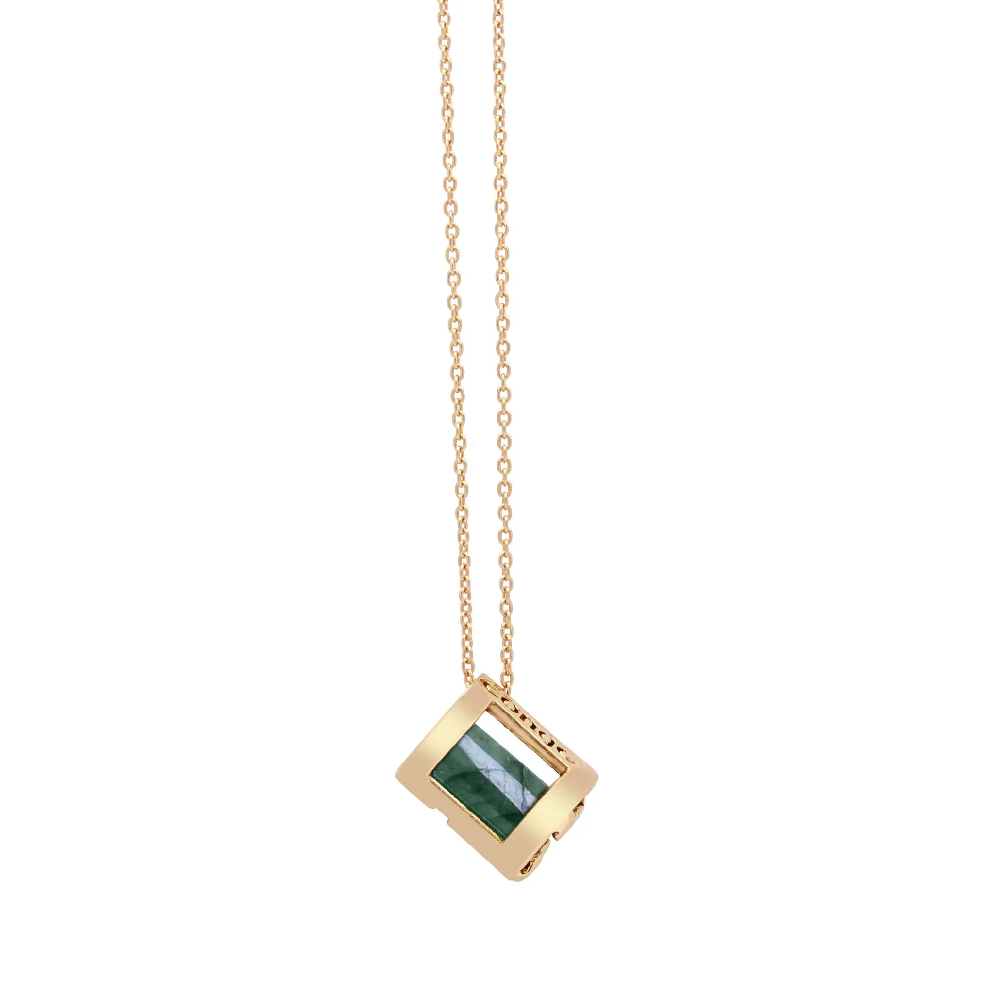 Signature Initials Necklace   Emerald