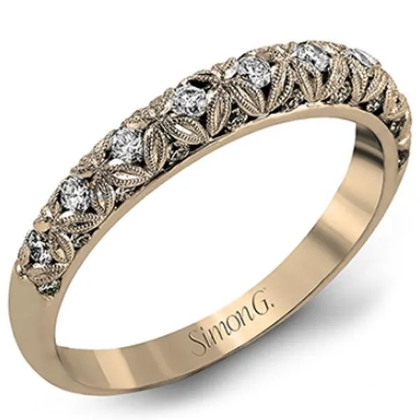 Simon G. Intricate Filigree Flower Diamond Wedding Band