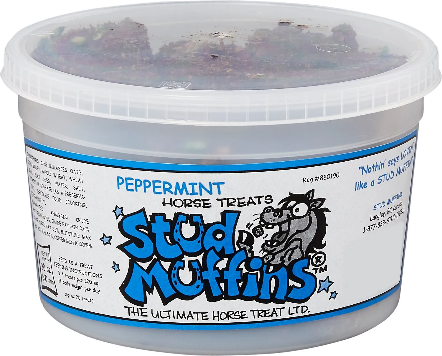 Stud Muffins Peppermint Horse Treats, 20-oz tub