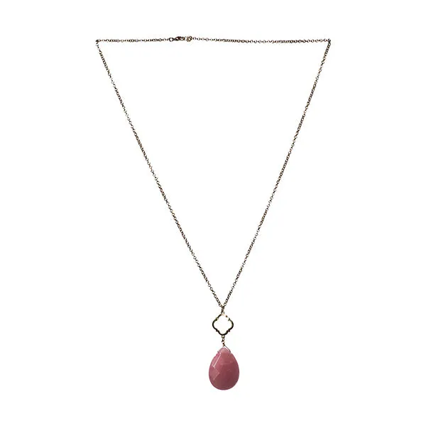 Susie Teardrop Stone Long Necklace