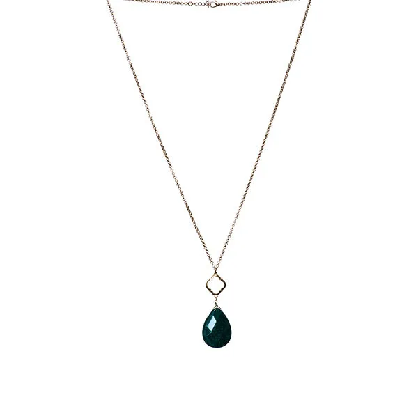 Susie Teardrop Stone Long Necklace