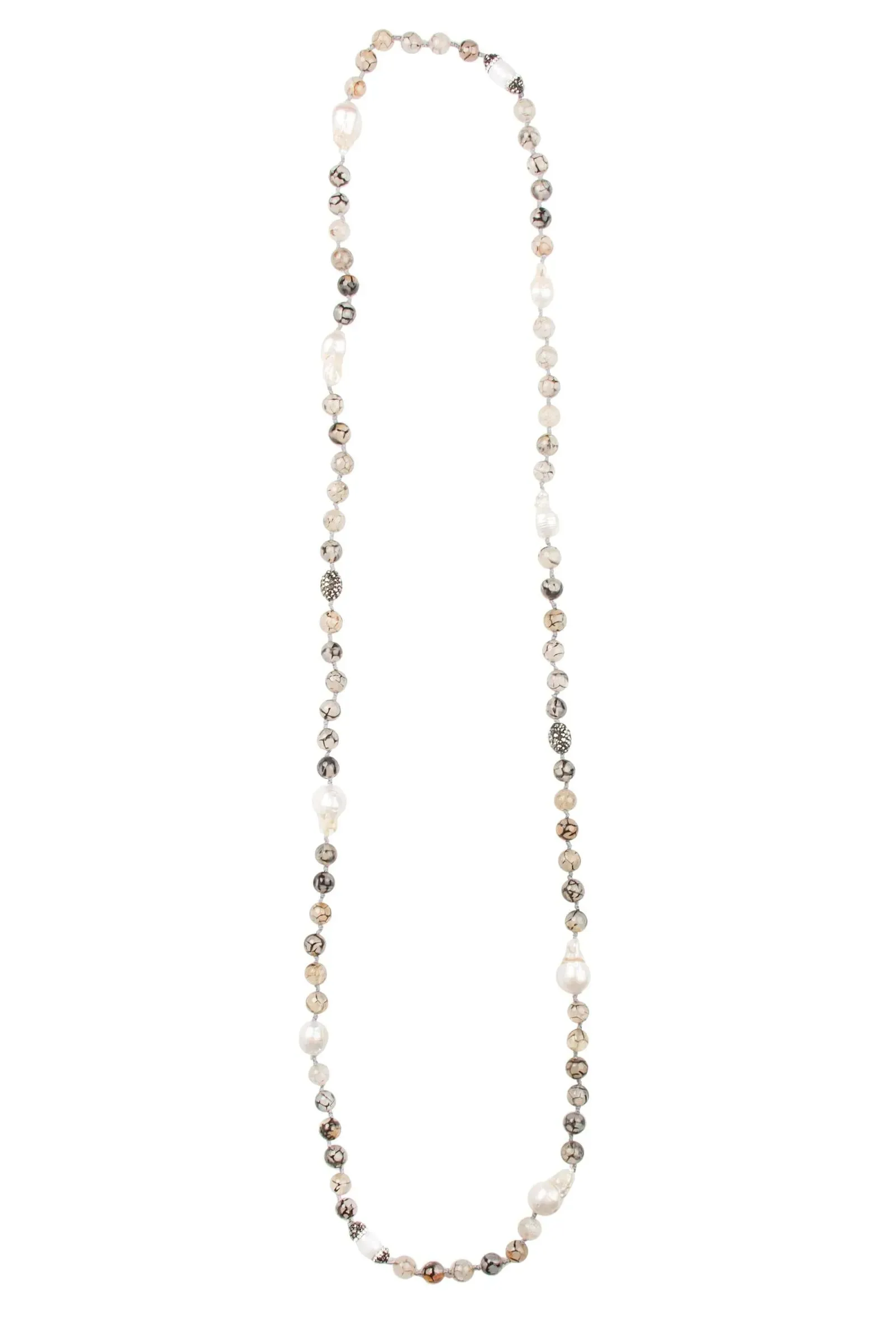 Tahitian Pearl Beaded Long Necklace