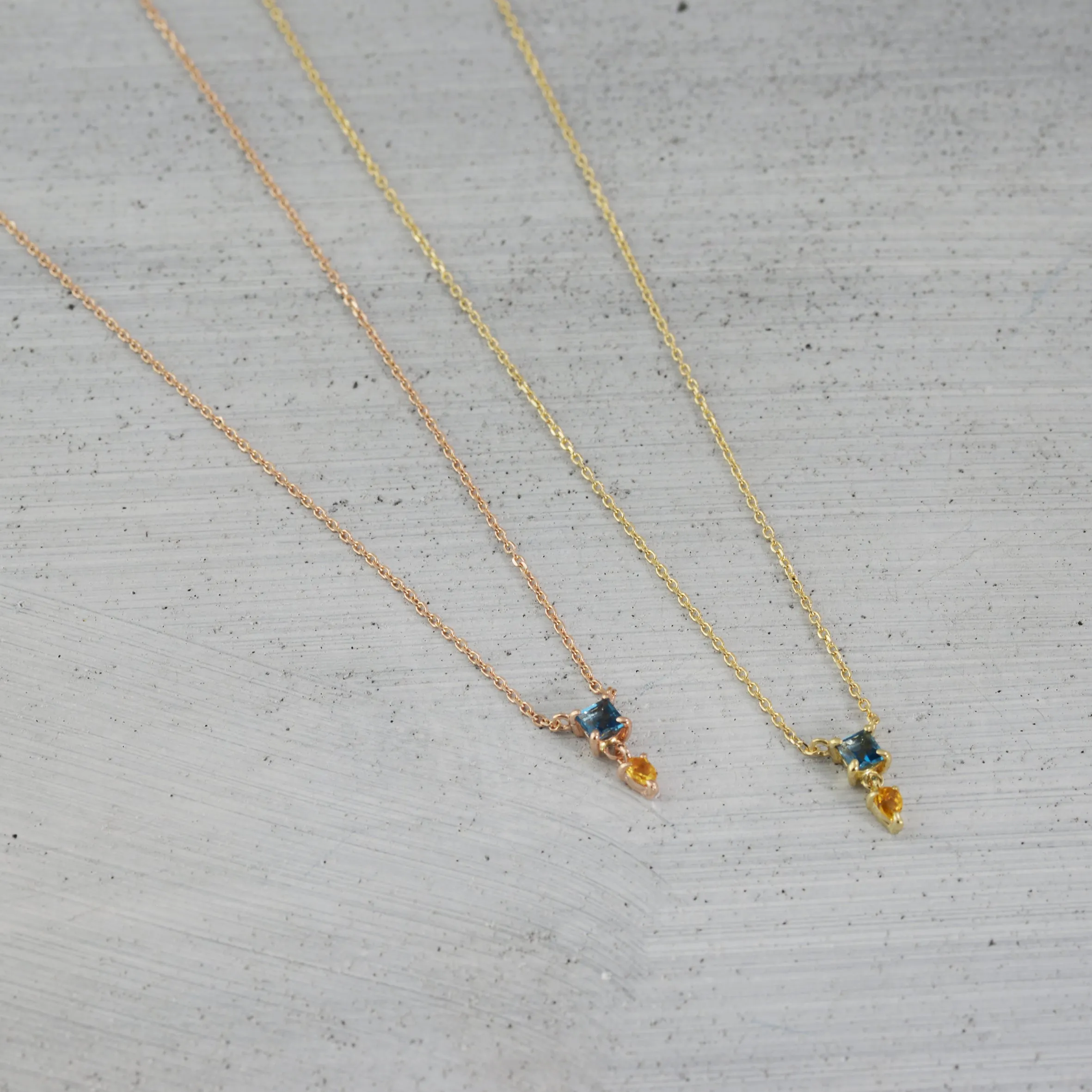 Two-piece trapeze Necklace - 14K/ 18K Gold