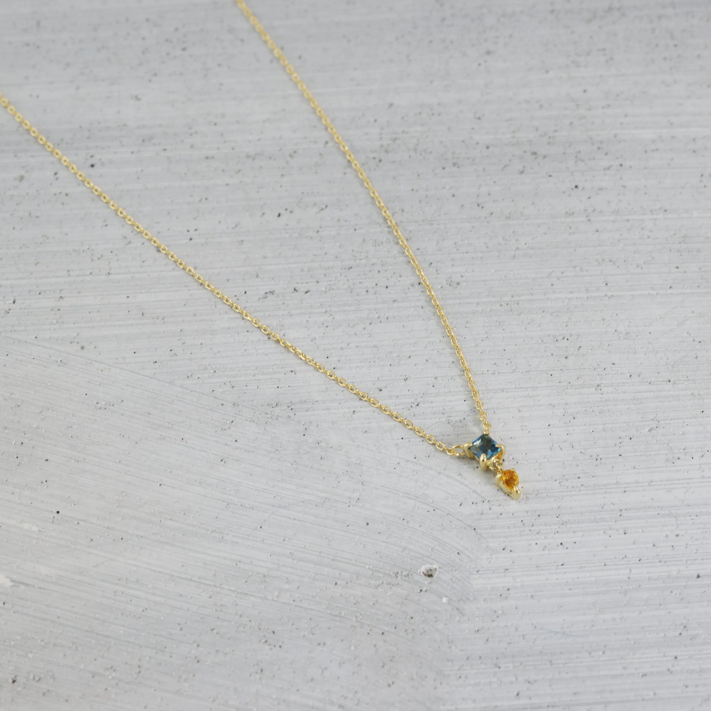 Two-piece trapeze Necklace - 14K/ 18K Gold