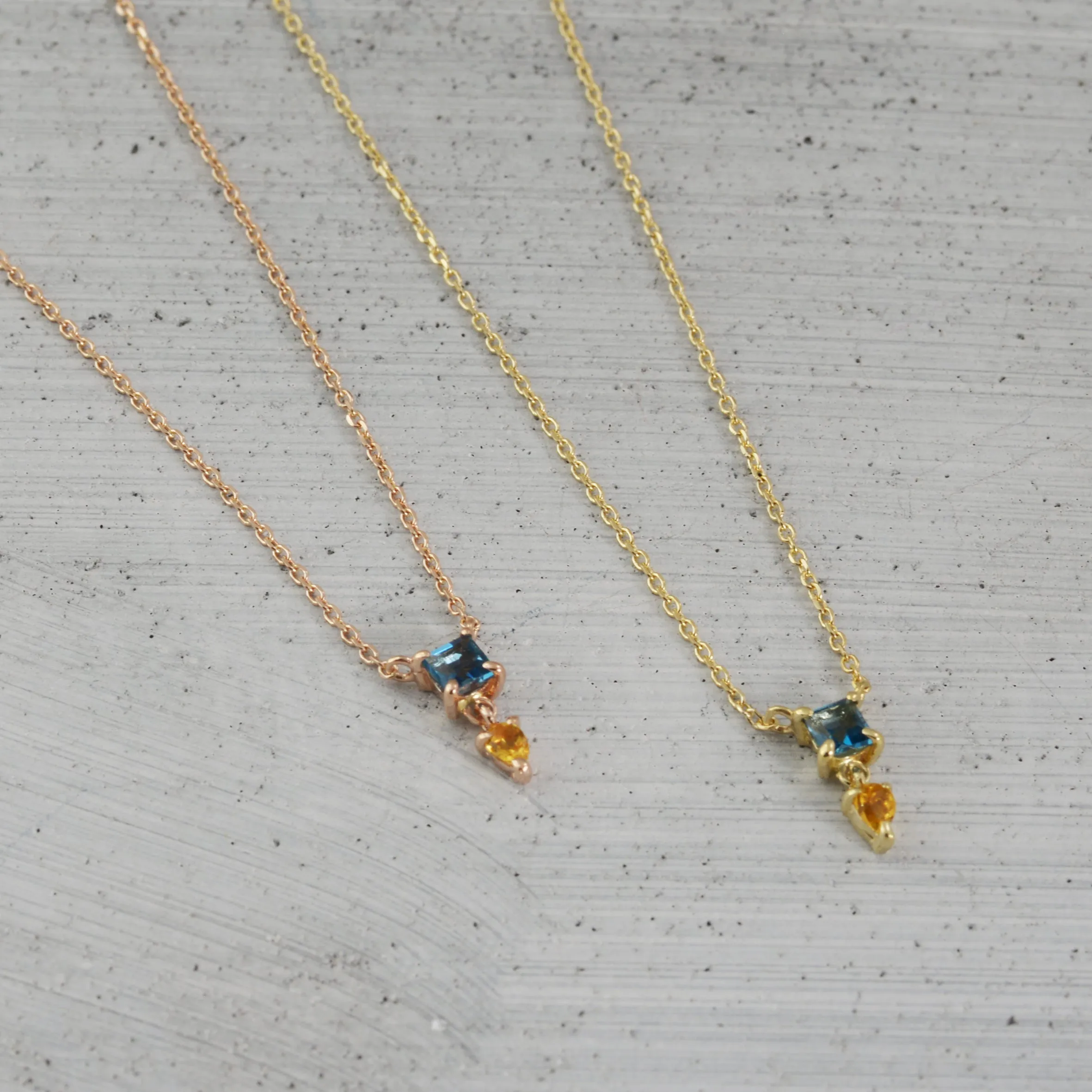 Two-piece trapeze Necklace - 14K/ 18K Gold