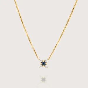 Valentina Gold Necklace White Diamonds & Sapphire