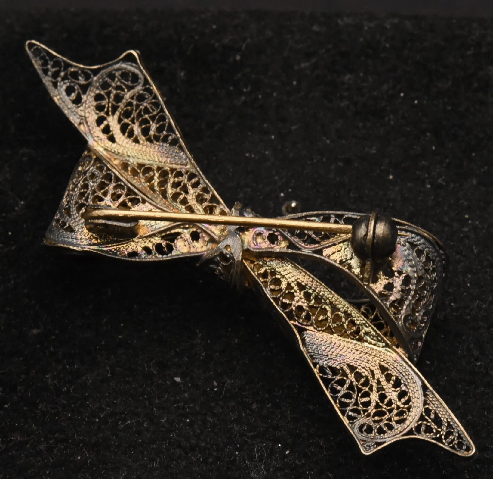 Vintage Filigree Tied Bow Brooch