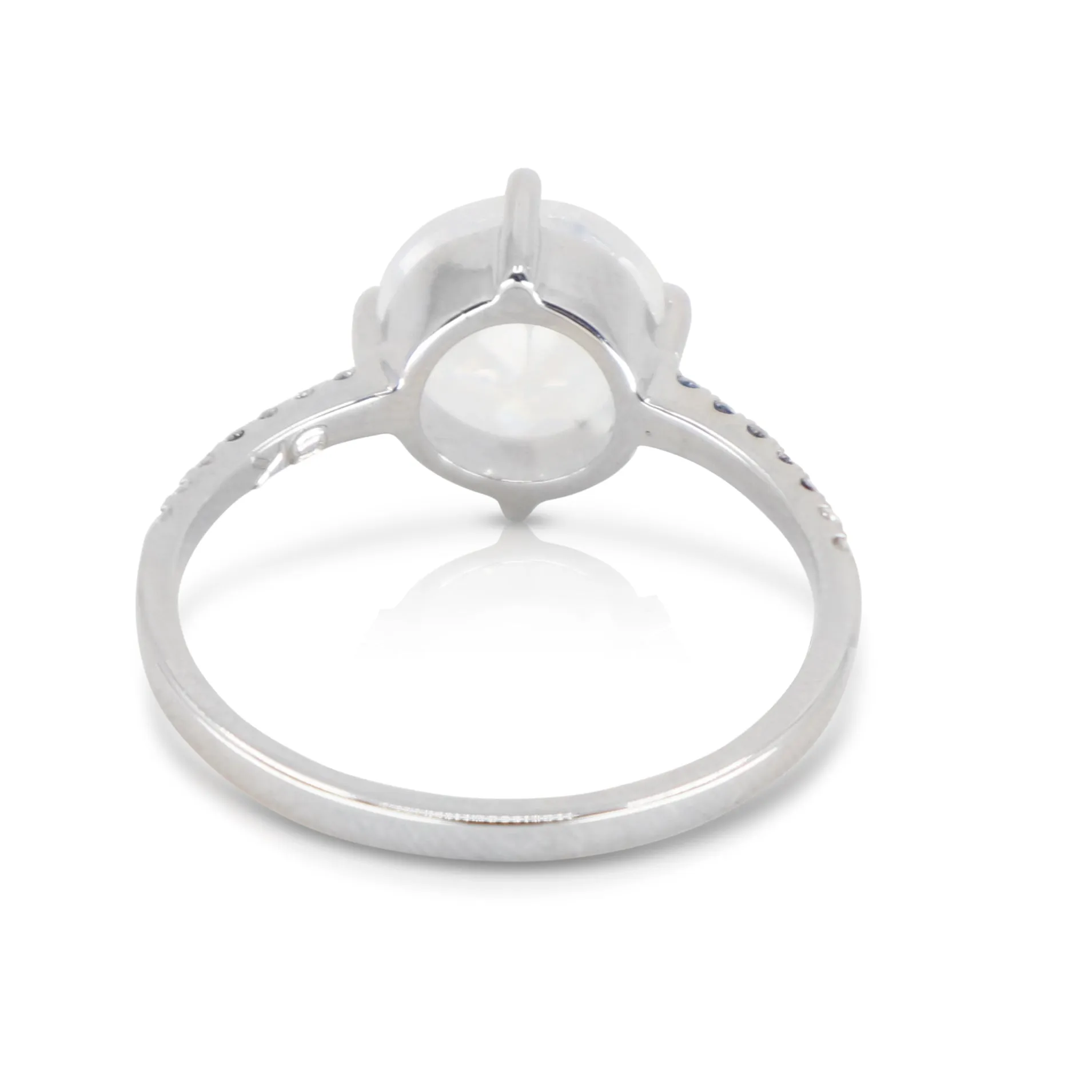 White Gold Moonstone Solitaire Ring