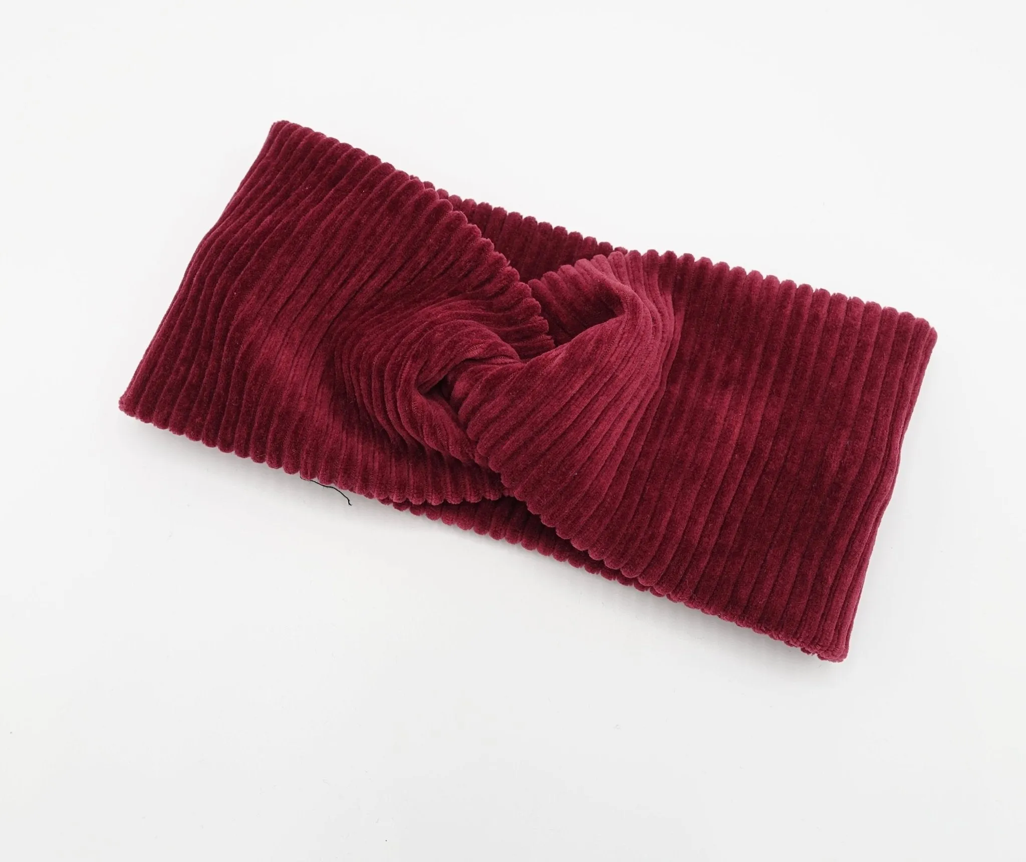 wide corduroy span front twist non elastic headband fashion Fall Winter headband for women