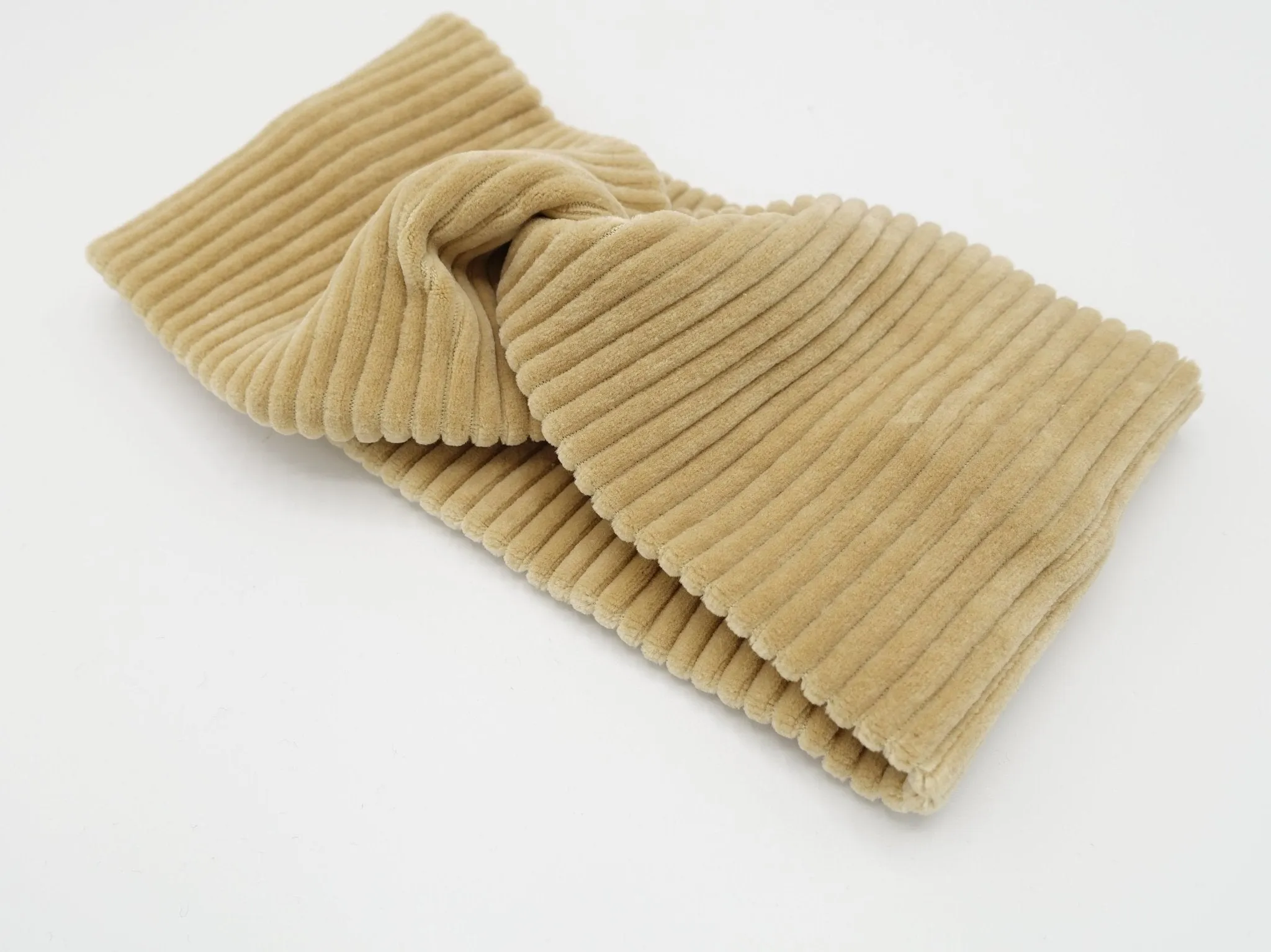 wide corduroy span front twist non elastic headband fashion Fall Winter headband for women