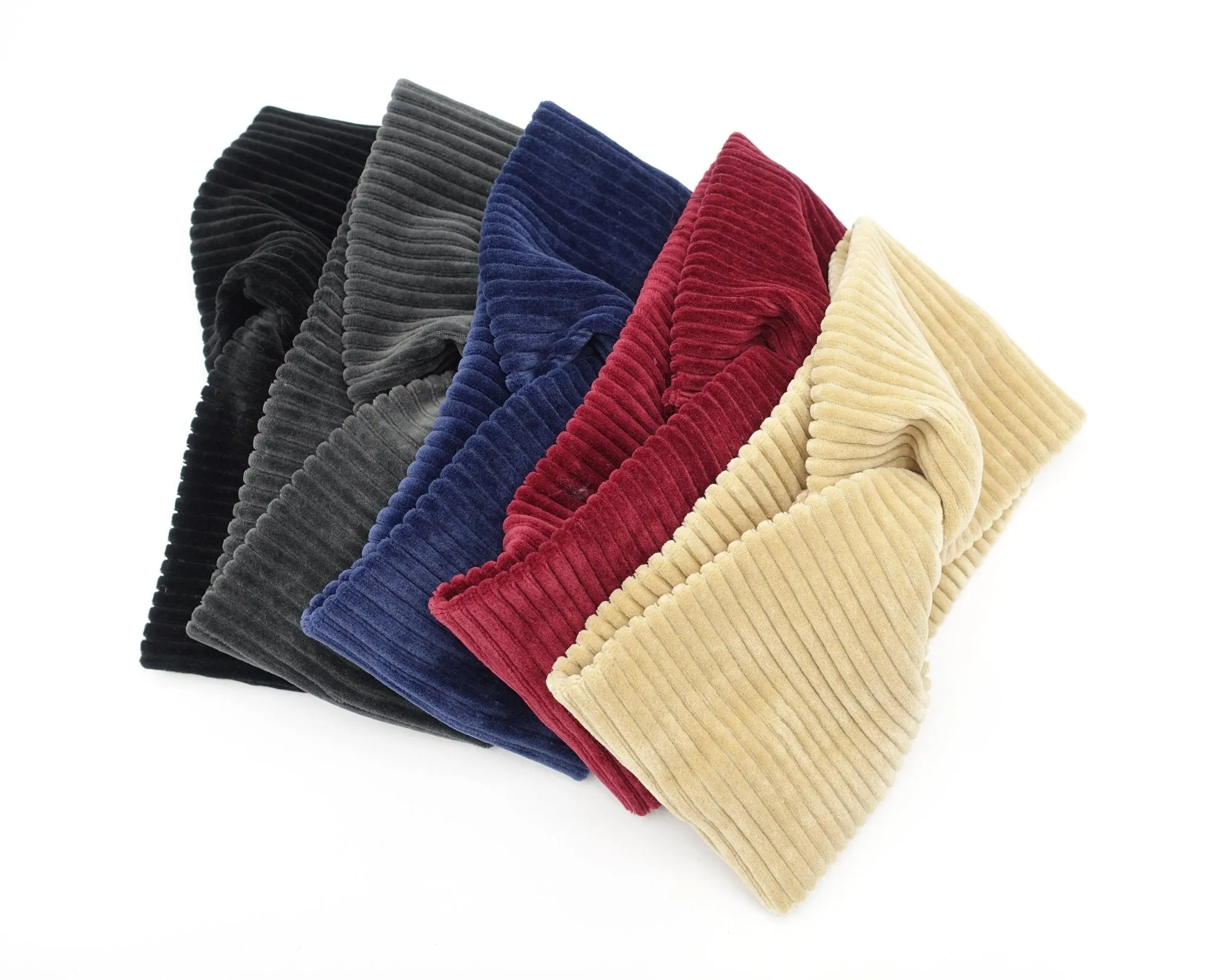 wide corduroy span front twist non elastic headband fashion Fall Winter headband for women